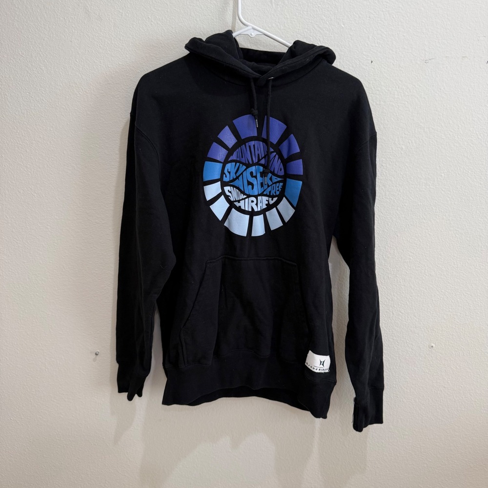 Printstar Niseko Mt Resort Grand Hirafu Black Graphic Hoodie Mens XL 284-HSH